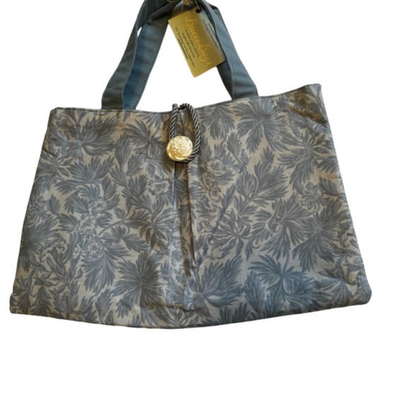 Handmade Floral Leaves Tote Purse Handbag Button Closure NEW - Picture 3 of 7